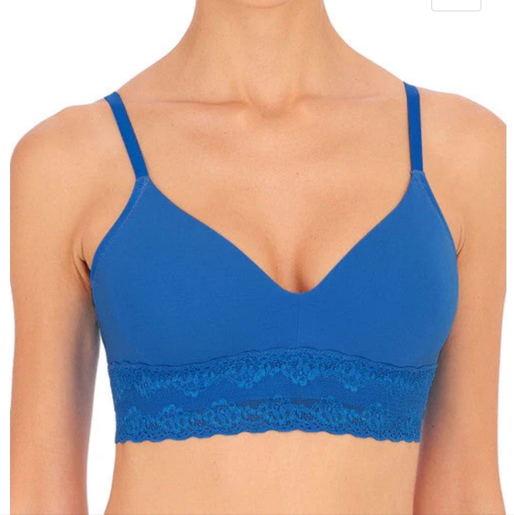 NWOT NATORI BLISS PERFECTION CONTOUR  WIRELESS BRALETTE KN BLUE LAPIS